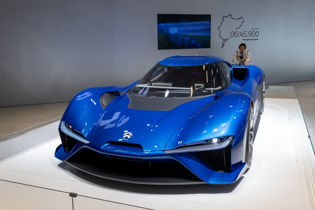 Chinese automaker Nio showcases its EP9 model at the Shanghai Auto Show in April 2023. Photo: VCG