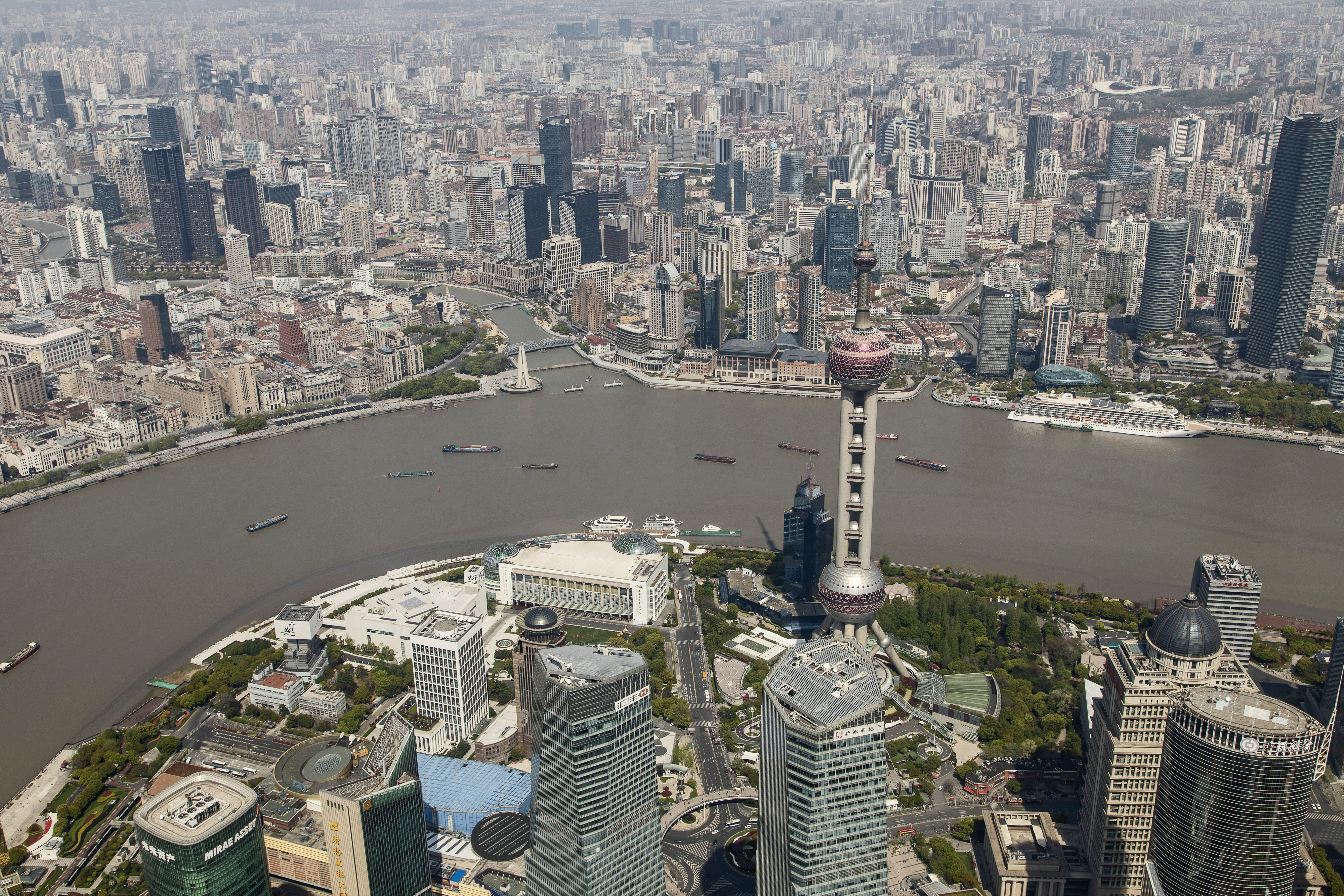 The view from the observation deck at Shanghai Tower. Photo: Bloomberg