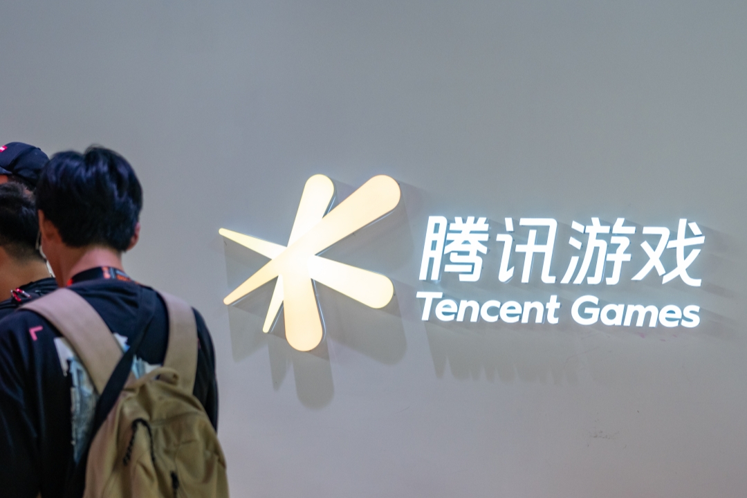 Tencent Games’ booth at an event in Shanghai on July 30. Photo: VCG