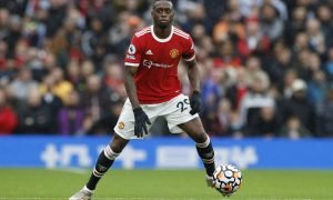 Aaron Wan-Bissaka in action for Manchester United